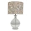 Clear Glass Flutted Medium Lamp with Embroidery Shade, 24"