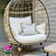 Found & Fable Light Grey Solid Woven with Fringe Outdoor Throw Pillow, 18"