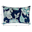 Positano Navy Blue Lumbar Outdoor Throw Pillow, 14x20