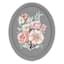 Black & Pink Floral Oval Wall Art, 16x20