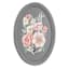 Black & Pink Floral Oval Wall Art, 16x20