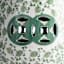Providence Green Printed Ceramic Plant Stand, 18"