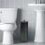 Baldwin Matte Black Round Toilet Paper Holder With Lid