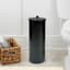 Baldwin Matte Black Round Toilet Paper Holder With Lid