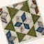 Honeybloom Glass Framed Quilted Print on Frayed Linen, 12"