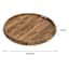 Round Natural Acacia Curved Edge Tray, 24"