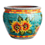 Sunflower Mosaic Tile Ceramic Outdoor Planter, Extra Large