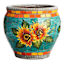 Sunflower Mosaic Tile Ceramic Outdoor Planter, Large