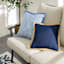 2-Pack Navy Jute Trim Outdoor Throw Pillow, 18"