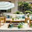 Honeybloom Dark Green Solid Woven Outdoor Throw Pillow, 18"