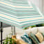 Honeybloom Forest Green Multi Stripe Crank & Tilt Round Patio Umbrella, 9'