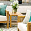 Haven Blonde Acacia Wood & Tan Rope Patio Side Table