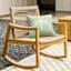 Haven Blonde Acacia Wood & Tan Rope Rocking Patio Chair