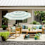 Haven Blonde Acacia Wood & Tan Rope Rocking Patio Chair