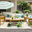 Haven Blonde Acacia Wood with Natural Canvas Cushions Patio Sofa