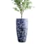 Halston Blue Ceramic Outdoor Planter, Medium