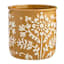 Honeybloom Indoor Yellow Embossed Flower Planter, 7"