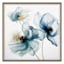 Glass Framed Blue Floral Print Wall Art, 26"