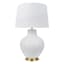 White Ceramic Oversized Lamp with Shade, 27"
