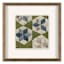 Framed Patchwork Print & Gold Floral Watercolor Wall Art, 18"