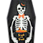 LED Skeleton in Coffin Leaner, 35.7"