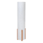 Off White Shade Uplight w Brown Wood Trim, 43"