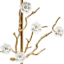 Flower Marble Metal Branch Medium Lamp with Rectangle Shade, 24"