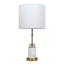 Marble & Metal Stacked Medium Lamp with Shade, 24"