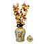 Yellow & Blue Handpainted Floral Ceramic Ginger Jar, 10.5''