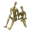 Metallic Couple Sculpture, 8"