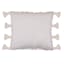 Found & Fable White Tufted Embroidered Throw Pillow with Tassels, 14x20