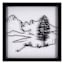 Lake & Lodge Glass Framed Line Drawing II Wall Art, 13"