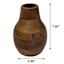 Mango Wood Flower Vase, 7"