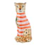 Leopard With Pink and Orange Stripe Ceramic Vase, 10"
