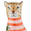 Leopard With Pink and Orange Stripe Ceramic Vase, 10"