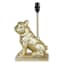 Gold Frenchie Lamp with White Pleat Shade, 20.5"