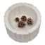 White Marble Bowl with Ribbed Edges, 6"