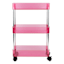 3-Tier Narrow Storage Cart, Dark Pink