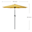 Yellow Crank & Tilt Round Patio Umbrella, 7.5'