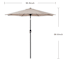 Tan Crank & Tilt Round Patio Umbrella, 7.5'