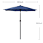 Navy Blue Crank & Tilt Round Patio Umbrella, 7.5'