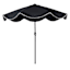 Black Crank & Tilt Round Patio Umbrella with Pom-Pom Fringe, 9'