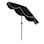 Black Crank & Tilt Round Patio Umbrella with Pom-Pom Fringe, 9'