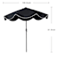 Black Crank & Tilt Round Patio Umbrella with Pom-Pom Fringe, 9'