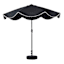 Black Crank & Tilt Round Patio Umbrella with Pom-Pom Fringe, 9'