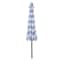 Chambray & White Cabana Stripe Scallop Crank & Tilt Round Patio Umbrella, 9'