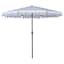 Chambray & White Cabana Stripe Scallop Crank & Tilt Round Patio Umbrella, 9'