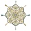Moira Green & Blue Round Accent Rug with Tassels, 32"