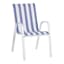 Stackable Sling Patio Chair, Blue & White Cabana