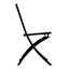 Crosby St. Slat Metal Patio Folding Chair, Black